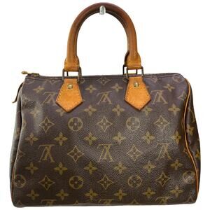 Louis Vuitton Speedy 25 Monogram Canvas Handbag Vintage Made In USA